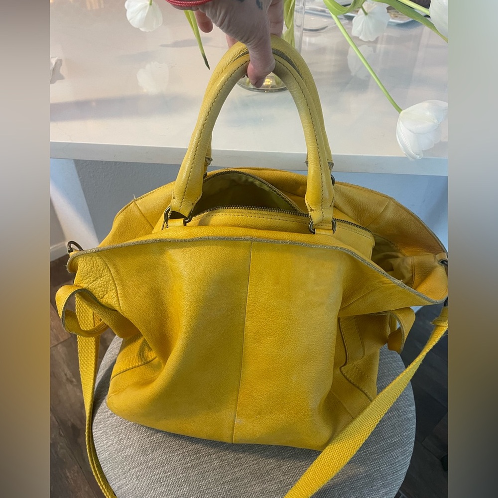 FREE PEOPLE yellow Leather Leslie Women's Tote